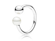 Contemporary Pearl ring sterling silver