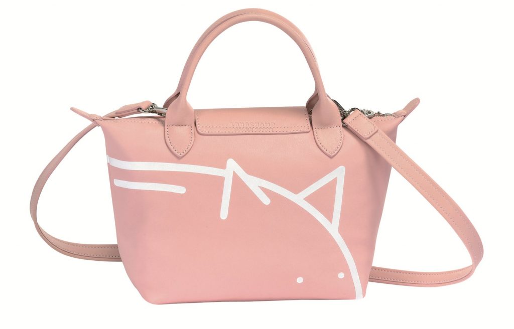 Mr Bags x Longchamp Le Pliage Cuir pinky