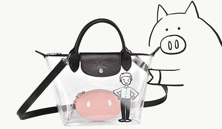 Mr Bags x Longchamp Top Handle Transparent